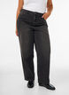 Kiana straight-fit jeans met hoge taille, Zwart, Model image number 2