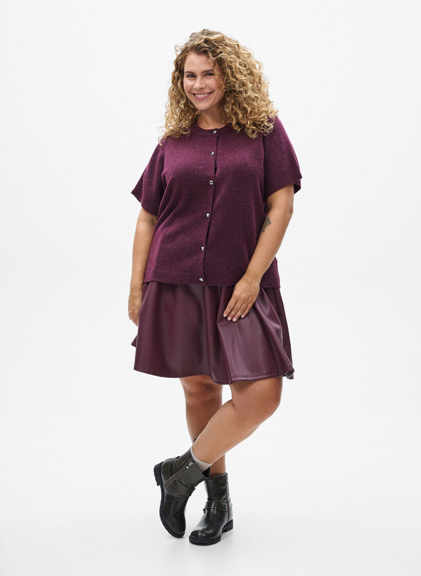 Gebreide kleding vest met korte mouwen, Fig Mel., Model