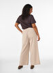 Corduroy broek met wijde pijpen en een hoge taille, Beige, Model image number 1