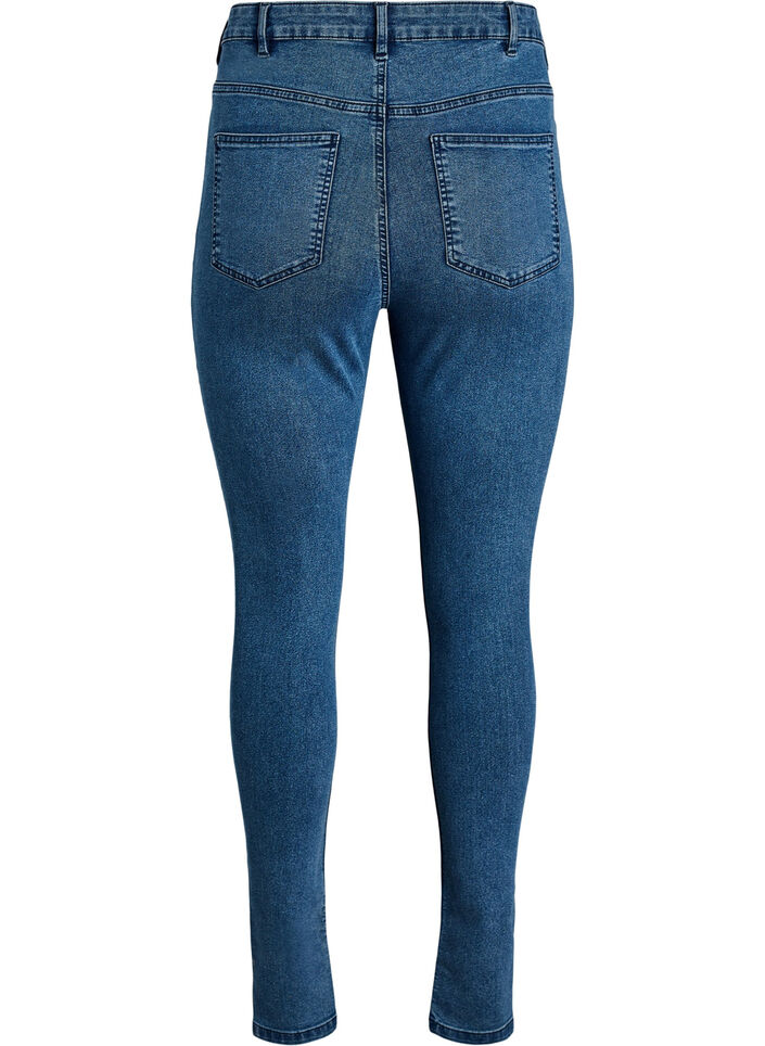 Amy super slim fit jeans met hoge taille, Blauw, Packshot image number 1