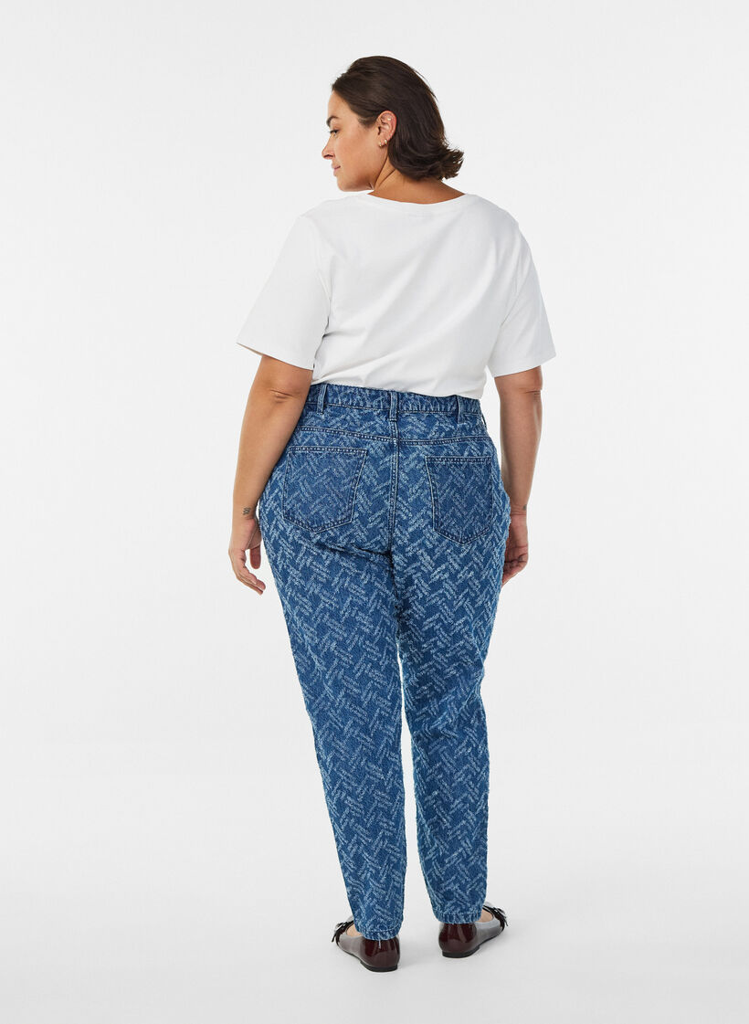 Mille jeans met gestructureerd patroon, B.D. ZigZag, Model
