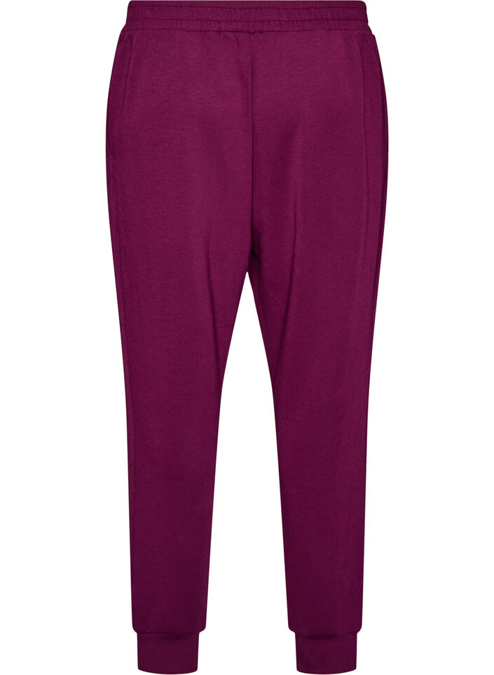 Jerseybroek met hoge taille en zakken, Paars, Packshot image number 1