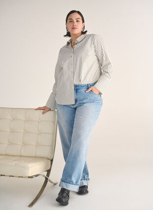ZizziWijde jeans met omgeslagen pijpen, L.B.Denim, Image image number 0