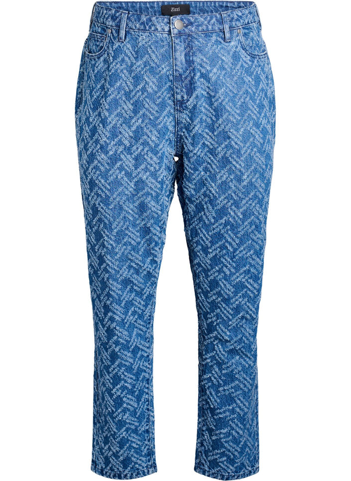 Mille jeans met gestructureerd patroon, B.D. ZigZag, Packshot