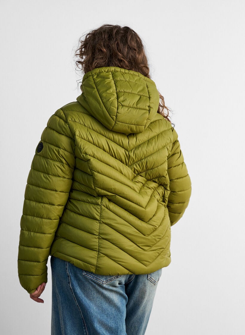 Lichtgewicht jas met capuchon, Groen, Model image number 2