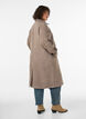 Lange wollen jas met hoge kraag en dubbelzijdig knoopontwerp, Bruin, Model image number 2