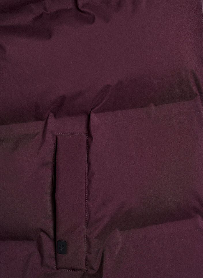 Korte puffer bodywarmer met hoge kraag, Donker Bordeaux, Packshot image number 3