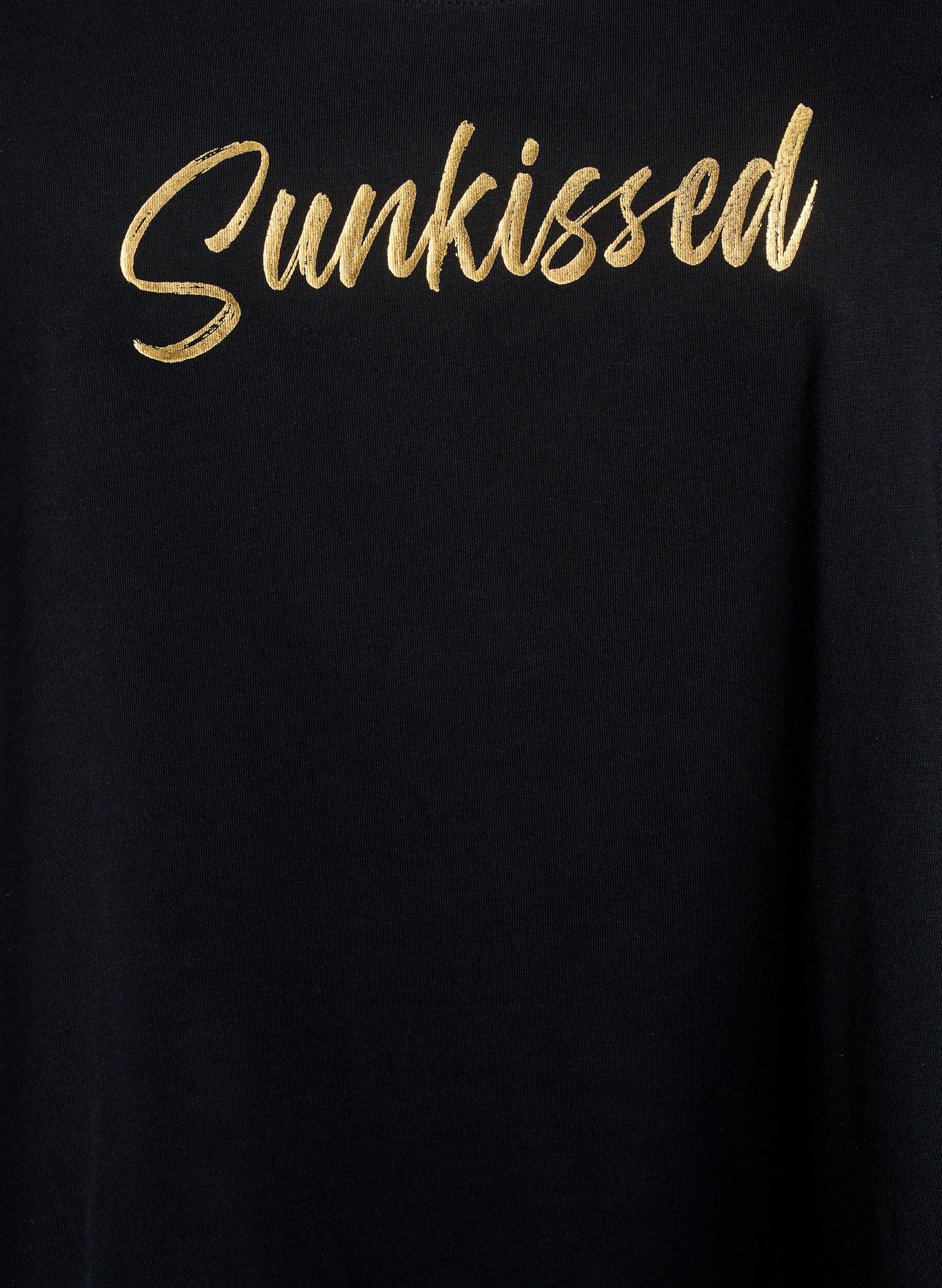 ZizziKatoenen top met a-vorm, Zwart, Packshot image number 2