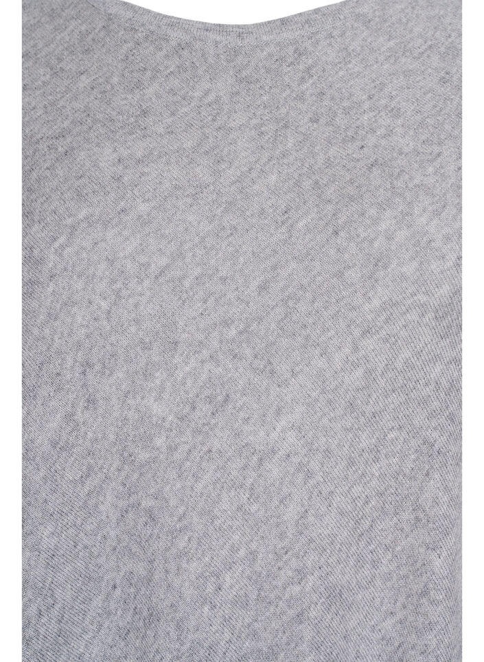 Fijngebreide poncho, Light Grey Melange, Packshot