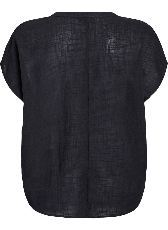 FLASH - Losse blouse met kapmouwen, Zwart, Packshot image number 1