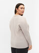 Top met v-hals en lange mouwen, Beige, Model image number 2