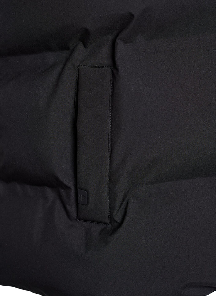 Korte puffer bodywarmer met hoge kraag, Zwart, Packshot image number 3