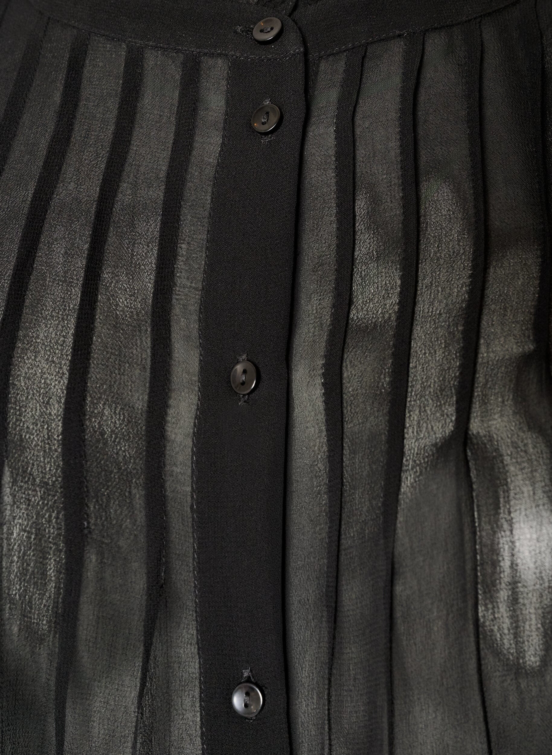 ZizziViscose blouse met een ruchekraag, Zwart, Packshot image number 2