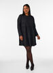 Korte jerseyjurk met een golvend textuurpatroon, Zwart, Model image number 1