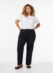Losse jeans met gekorte lengte, Zwart, Model image number 0