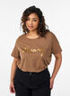 T-shirt met print, Bruin, Model image number 0