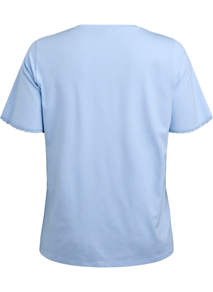 Modal-mix T-shirt met V-hals, Blauw, Packshot image number 1