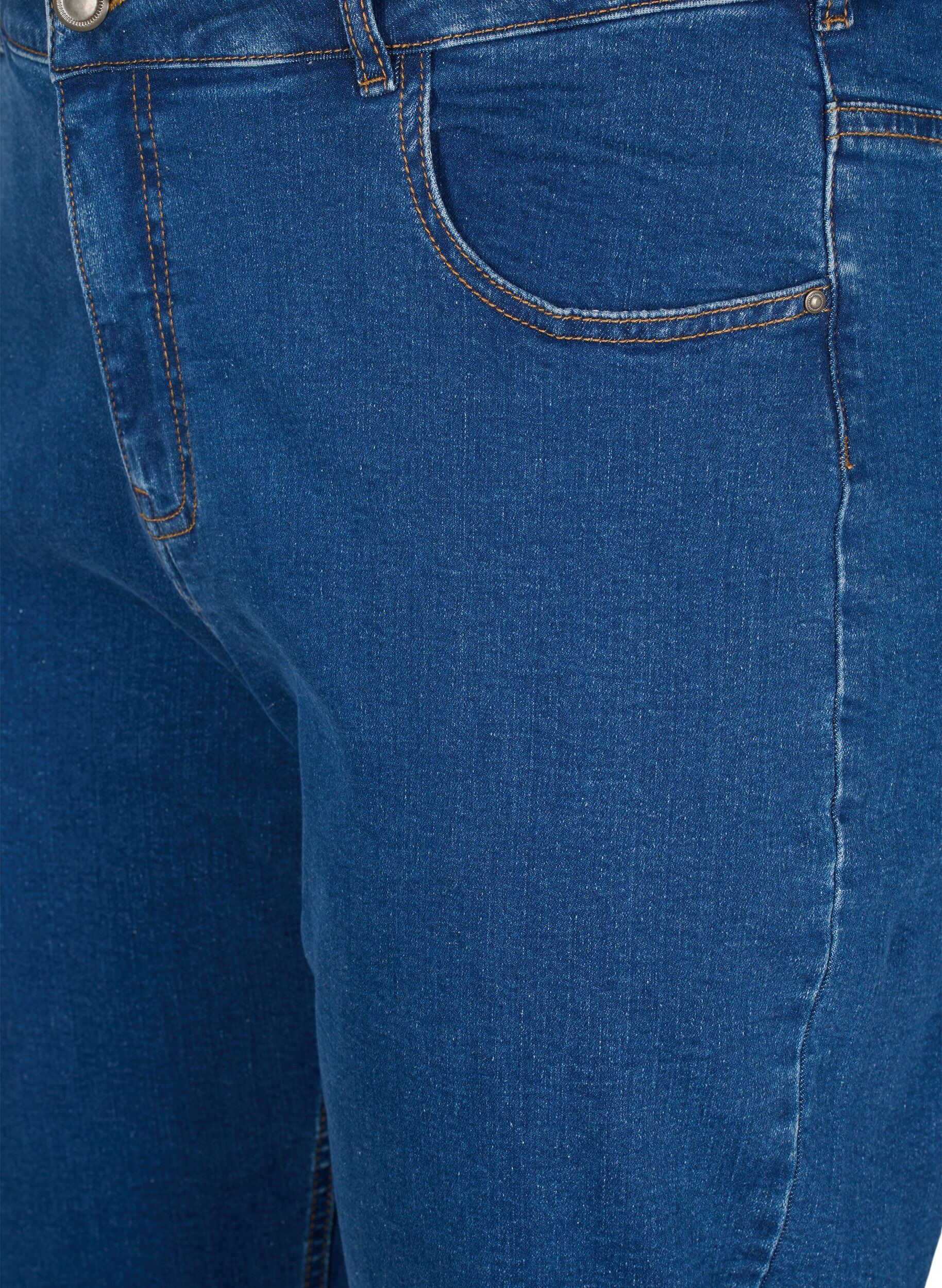 ZizziGecropte Vera jeans met een straight-fit, Blauw, Packshot image number 2