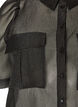 Organza jurk met puffmouwen en borstzakken, Zwart, Packshot image number 2