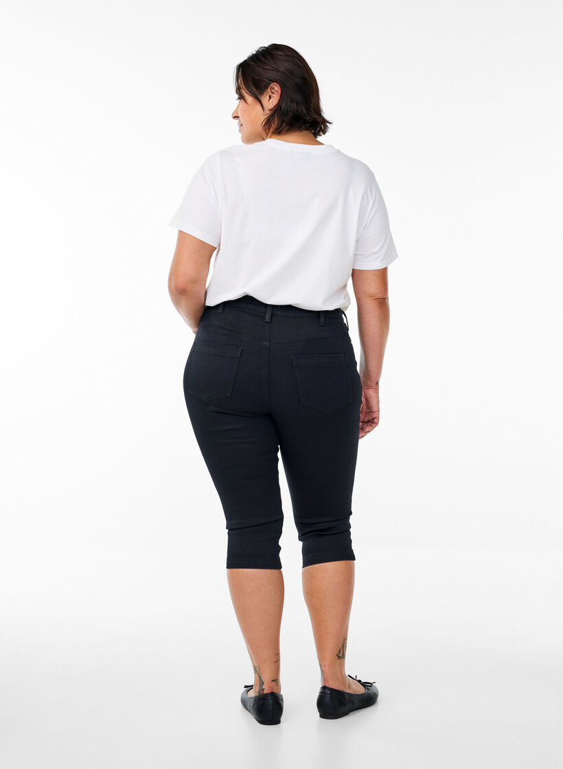 High waist Amy capri jeans met super slim fit, Black, Model