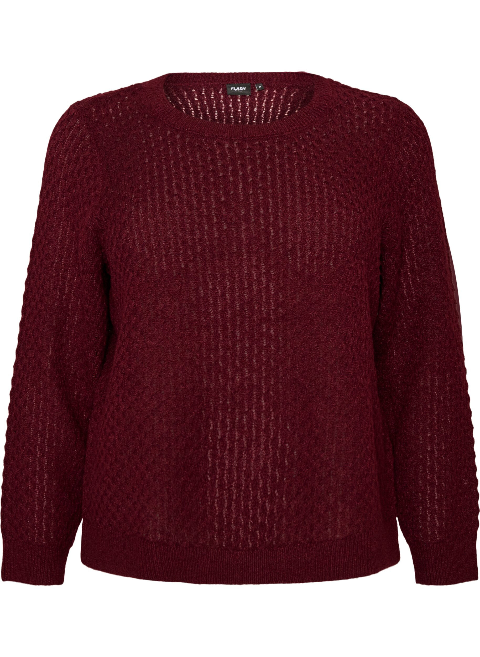 Gebreide blouse met een opengewerkt structuurpatroon