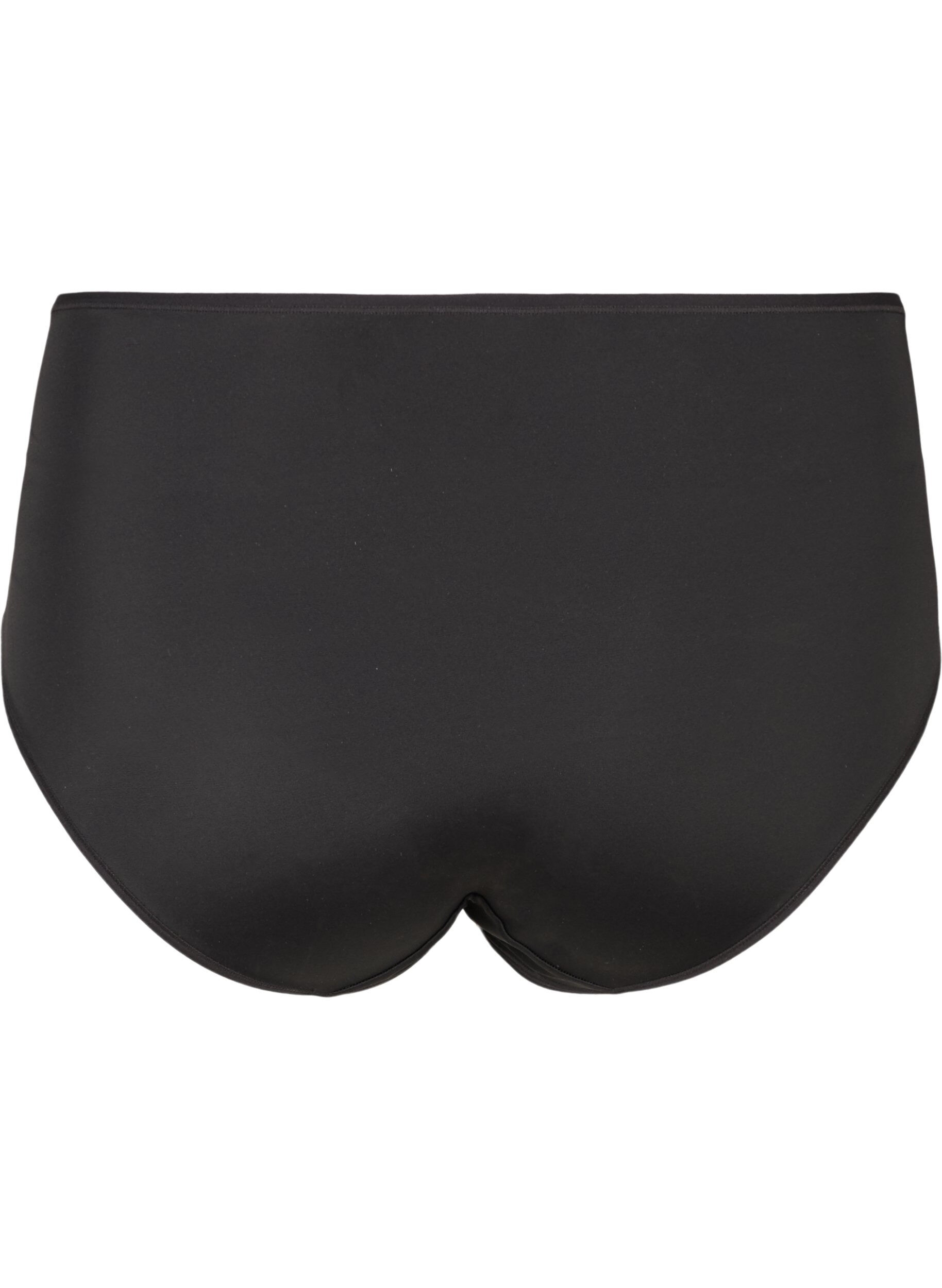 Zizzi2-pack slipje met normale taille, Zwart, Packshot image number 1