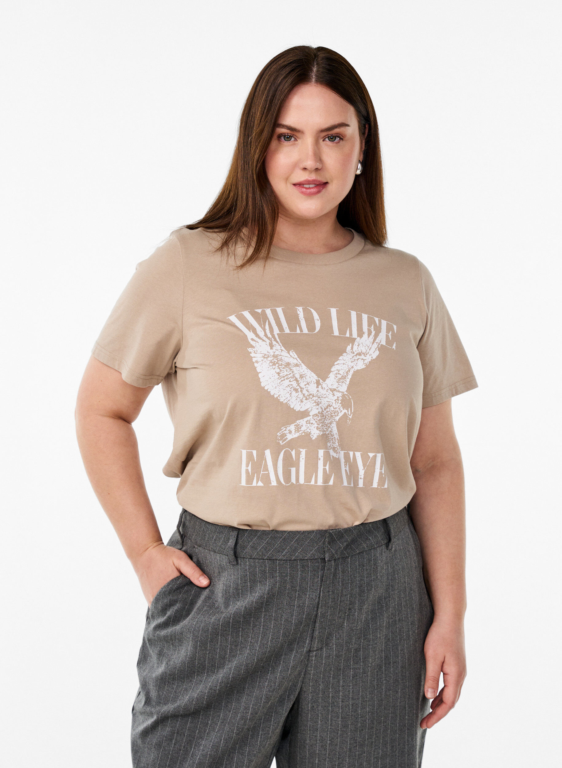 Eagle Eye T-shirt, Beige, Model