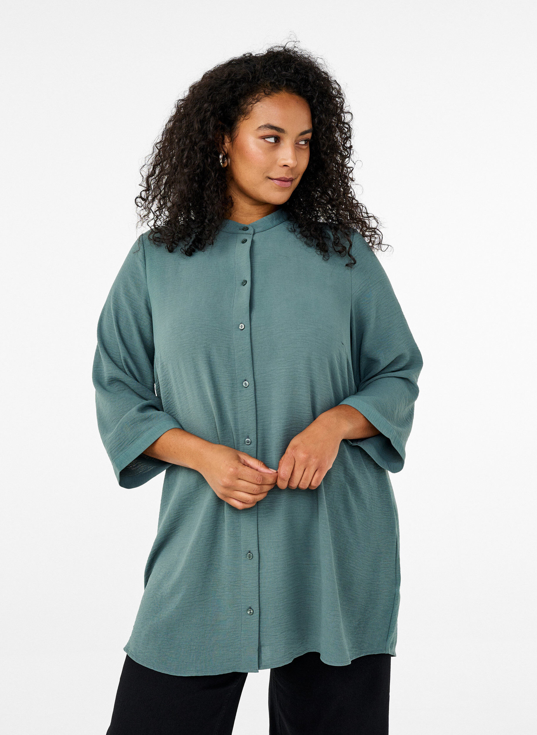ZizziTuniek met 3/4 mouwen, Groen, Model image number 0
