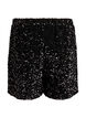 High-waisted pailletten shorts, Zwart, Packshot image number 1