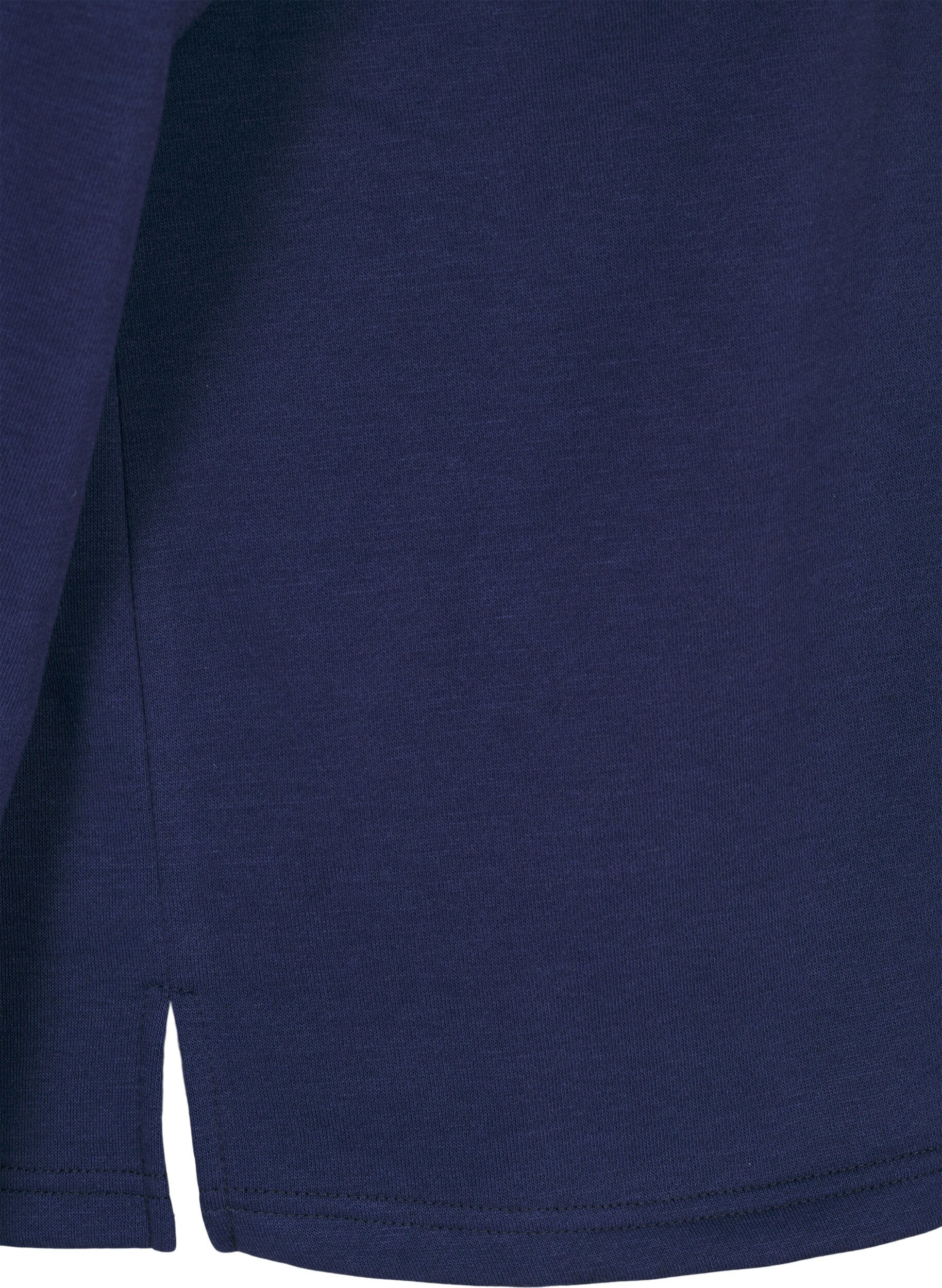 ZizziKort sweatshirt met pareldetails, Blauw, Packshot image number 3