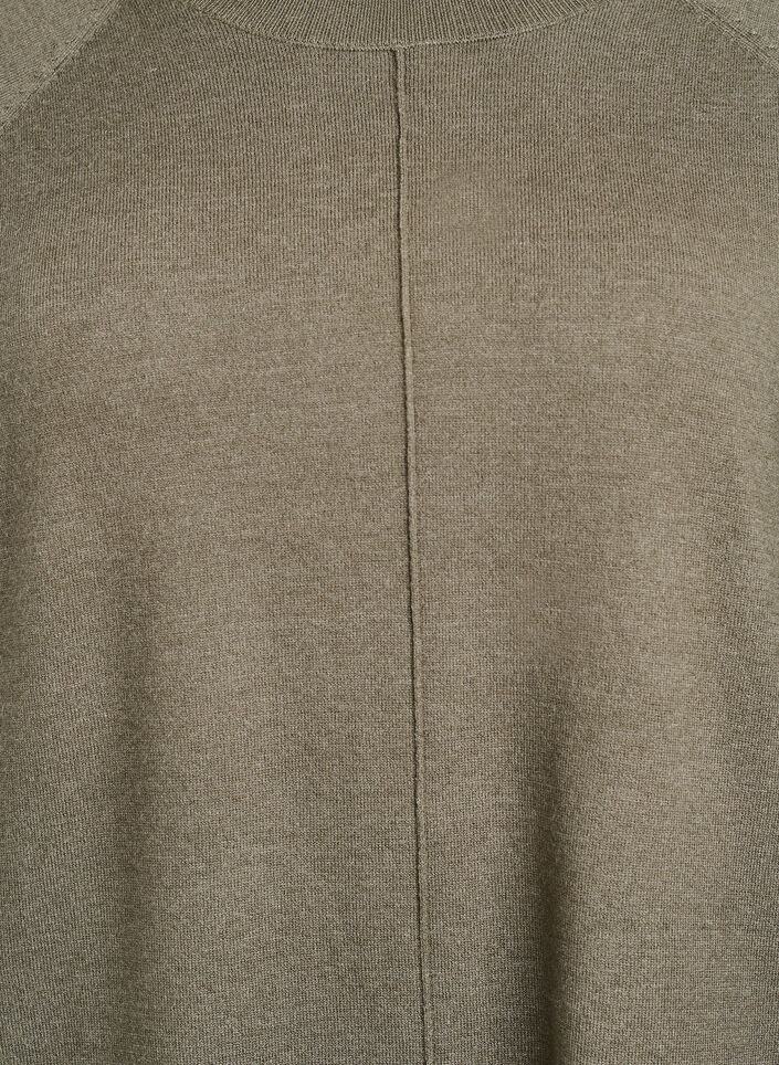 Breisel blouse met middennaad en raglan mouwen, Groen, Packshot image number 2