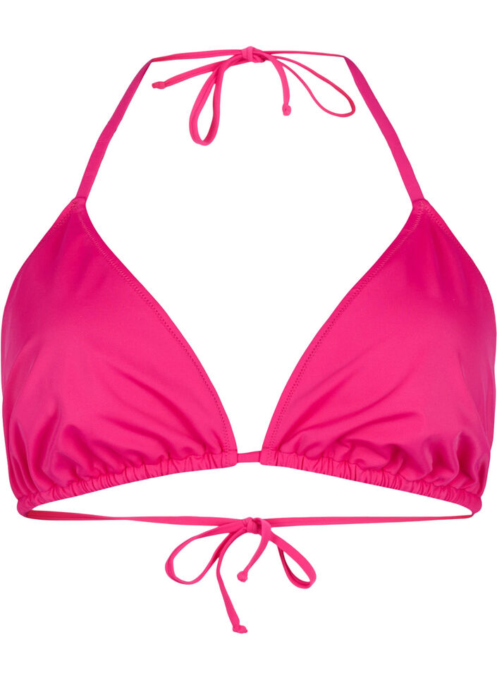 Effen triangel bikinitopje, Roze, Packshot image number 0