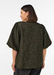 Jacquard blouse met pofmouwen en A-lijnvorm, Groen, Model image number 2