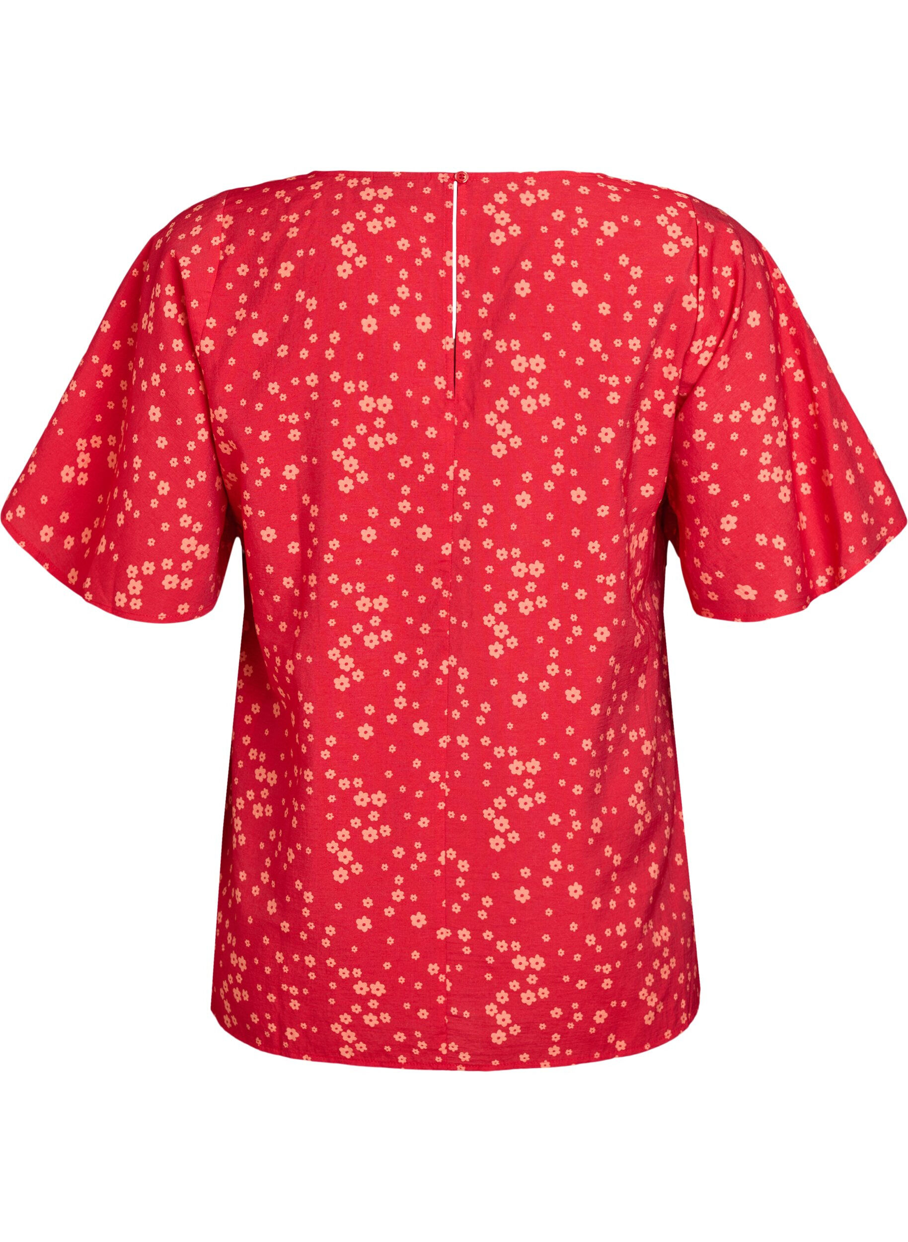 ZizziBlouse met vleermuismouwen en bloemen, Rood, Packshot image number 1