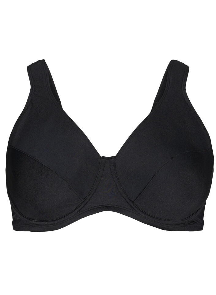 Volledig dekkende bikinitop met beugel, Black, Packshot