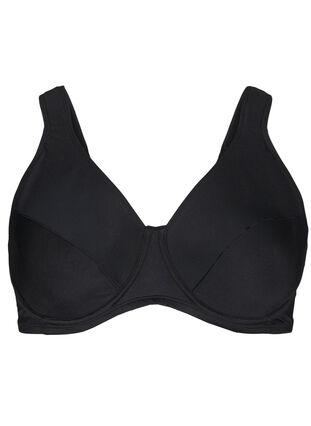 ZizziVolledig dekkende bikinitop met beugel, Black, Packshot image number 0