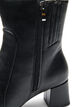 Wide fit - Enkelboots met blokhak, Zwart, Packshot image number 4