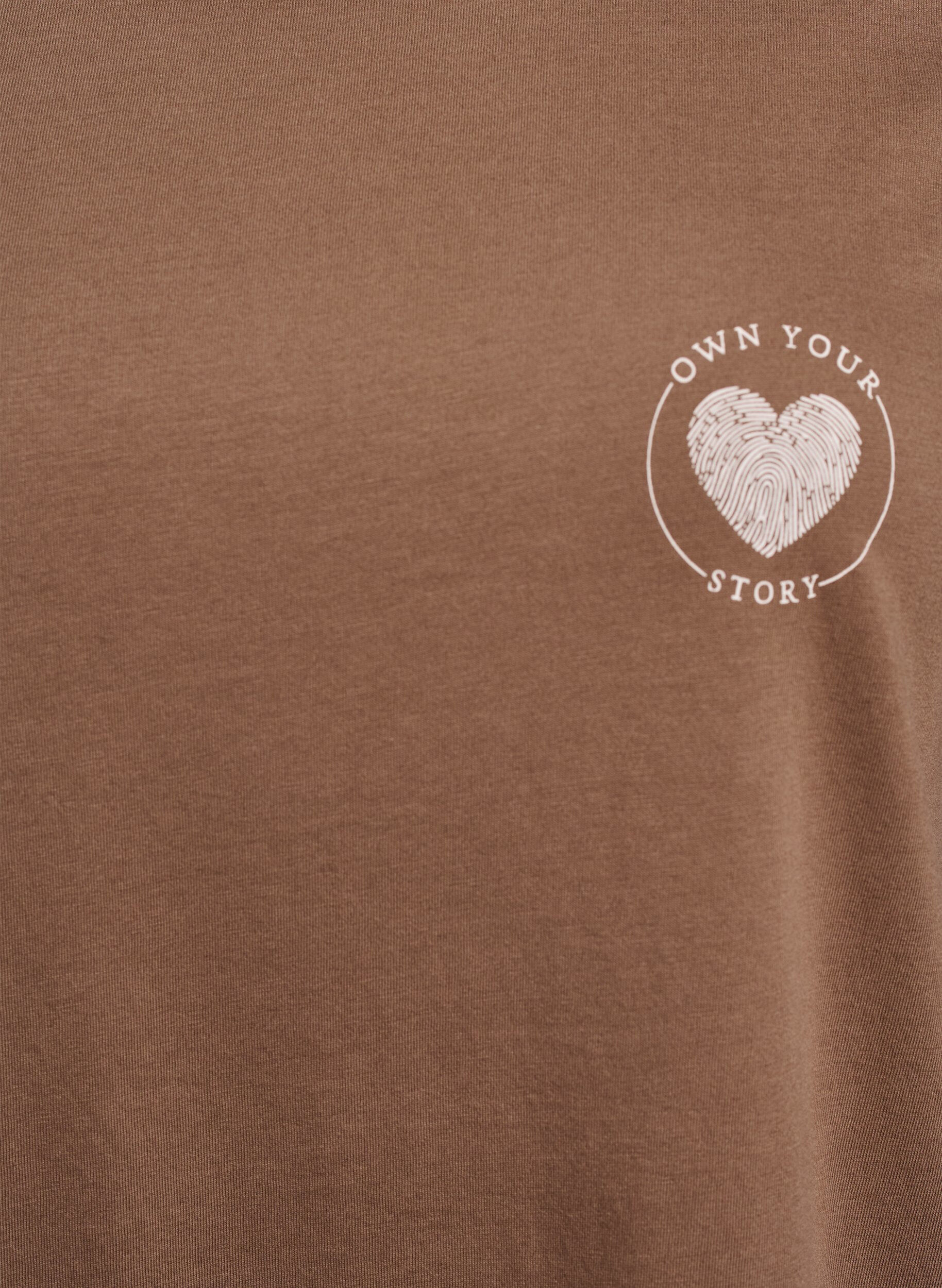 ZizziT-shirt met print, Bruin, Packshot image number 2