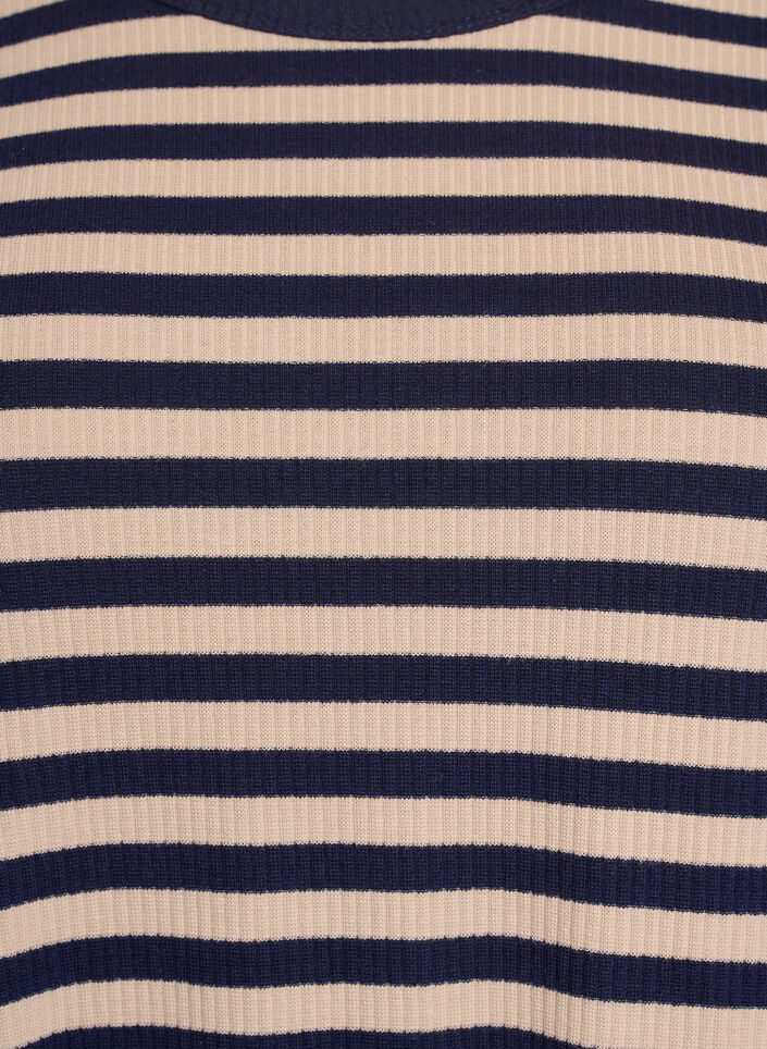 Gestreepte blouse met lange mouwen, Beige, Packshot image number 2