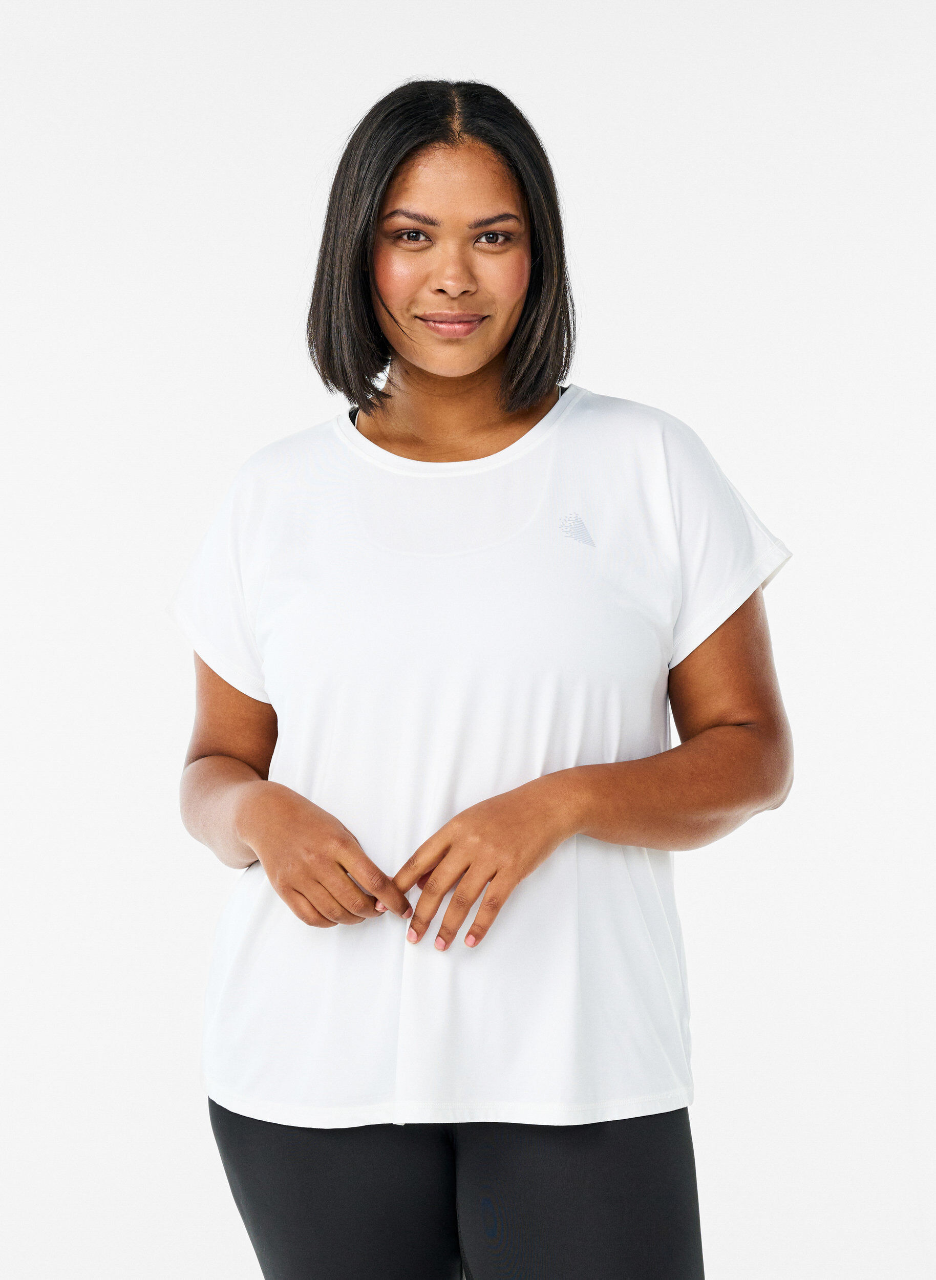 Effen gekleurd T-shirt voor sporten, Wit, Model