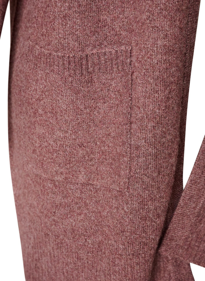 Geribd gebreid vest met zakken, Rood, Packshot image number 3
