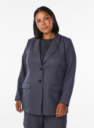 ZizziKlassieke blazer met zakken, Dark Grey , Model image number 0