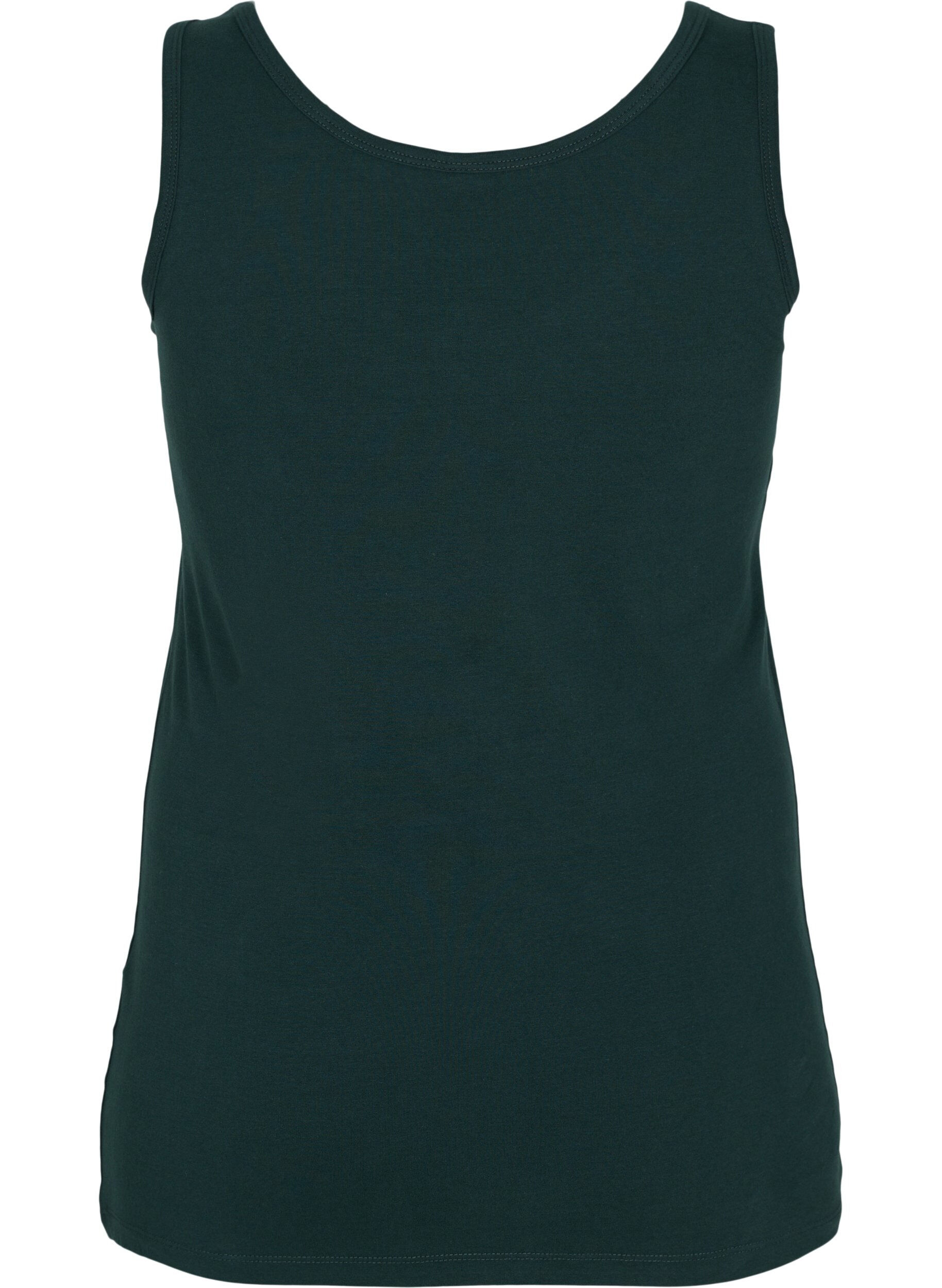 ZizziEffen basic top in katoen, Groen, Packshot image number 1