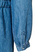 Denimjurk met V-hals en strikceintuur, Blauw, Packshot image number 3