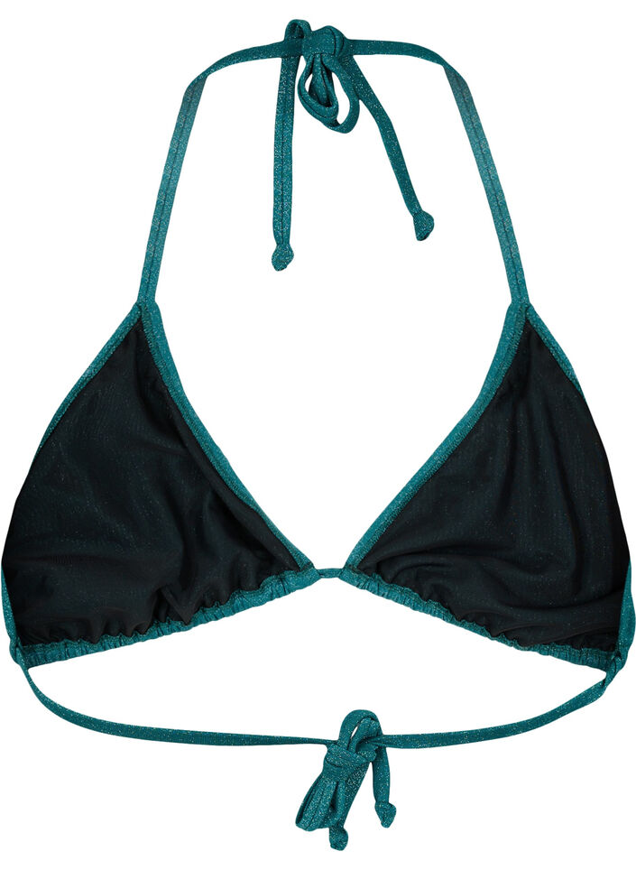 Driehoekig bikinitopje met glitter, Groen, Packshot image number 1