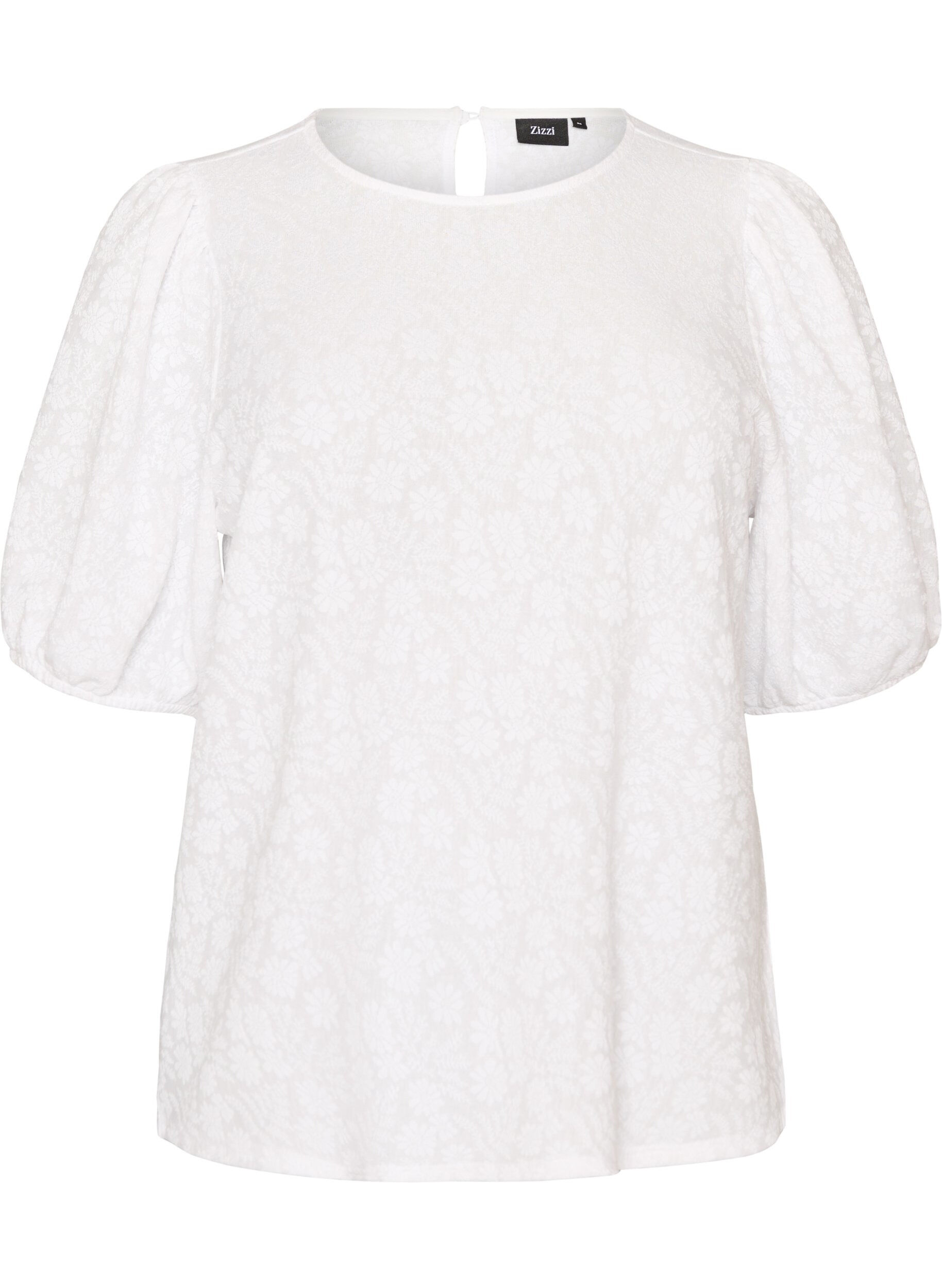 Blouse met textuur en korte mouwen