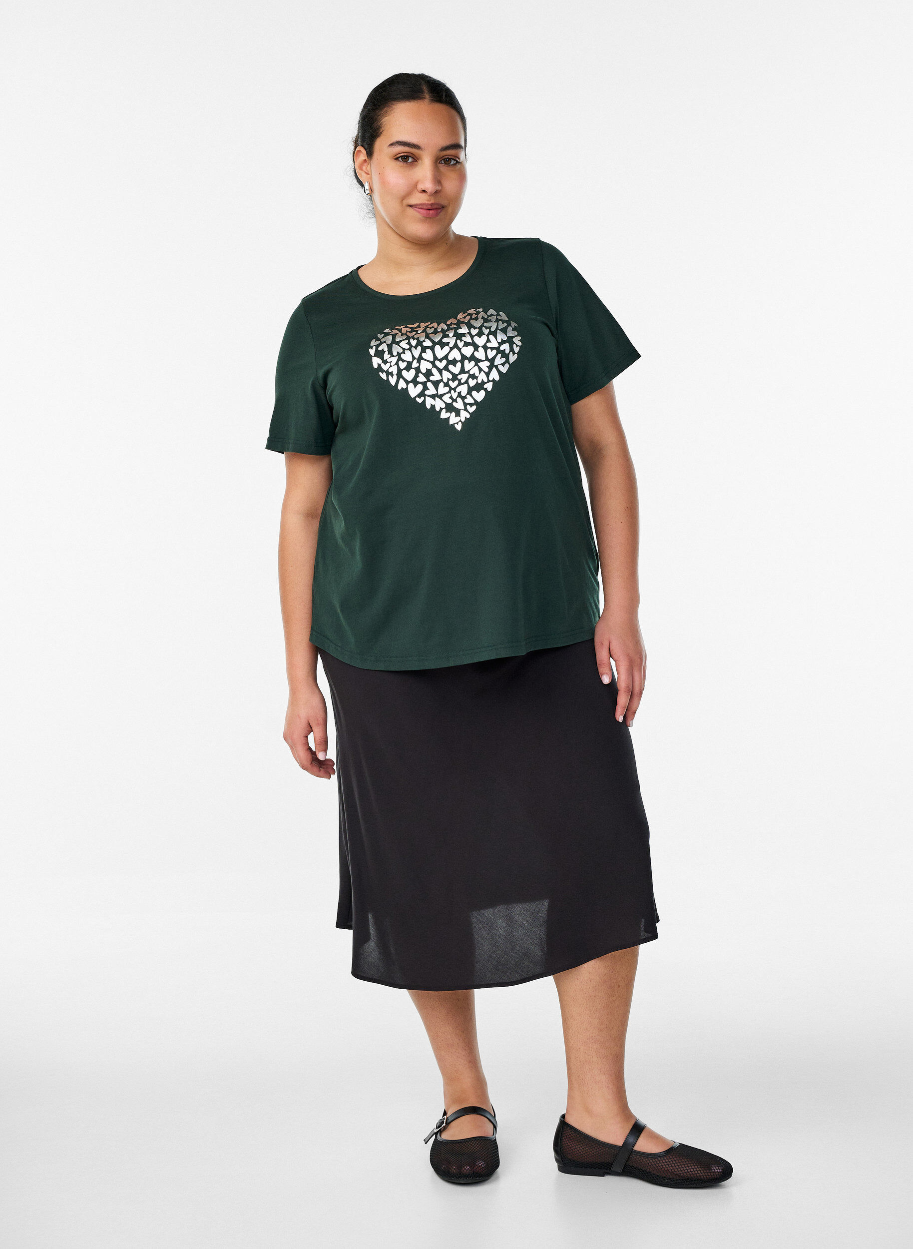ZizziT-shirt met motief, Groen, Model image number 1