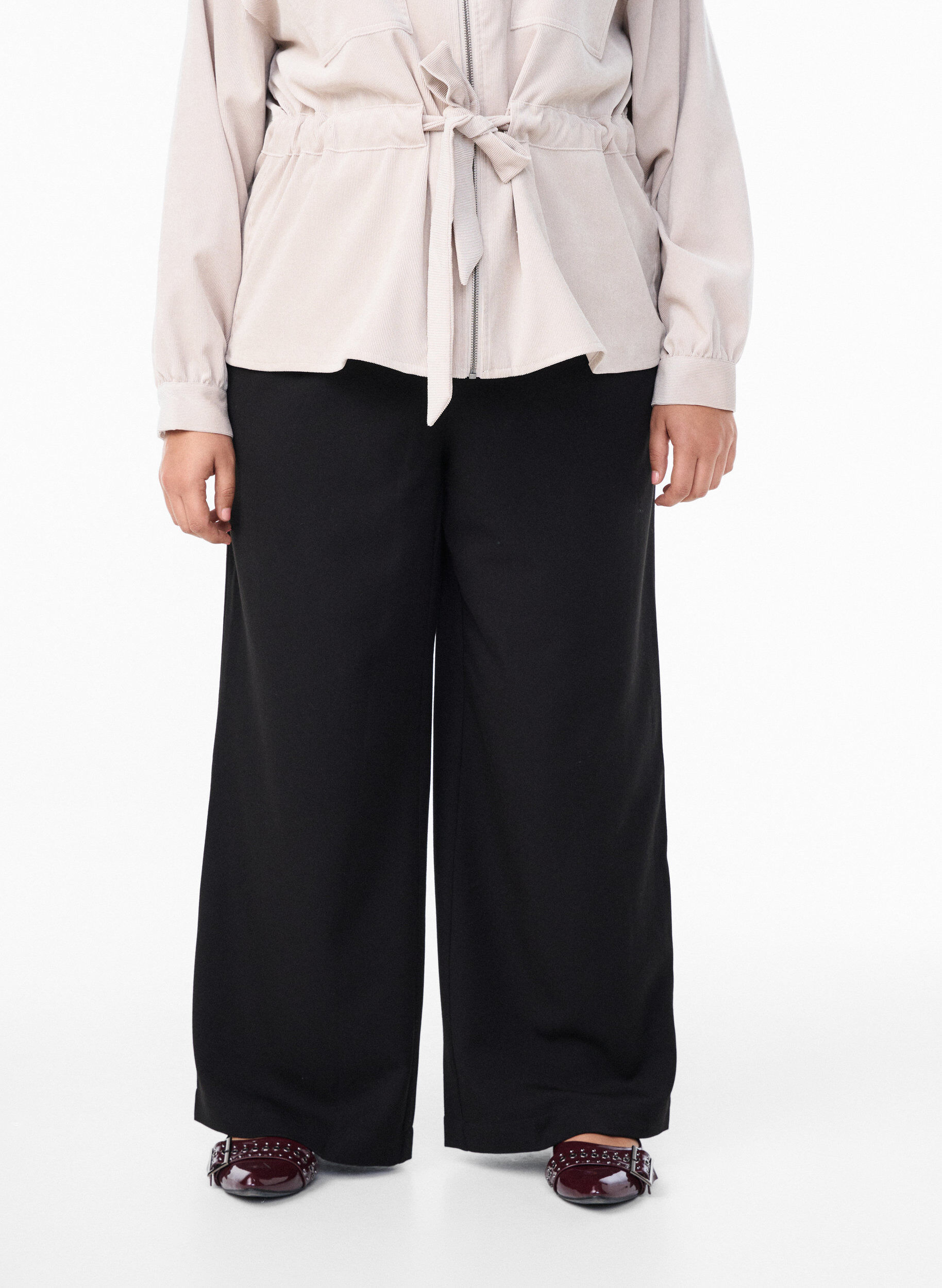 ZizziWijde broek met een hoge taille, Zwart, Model image number 2