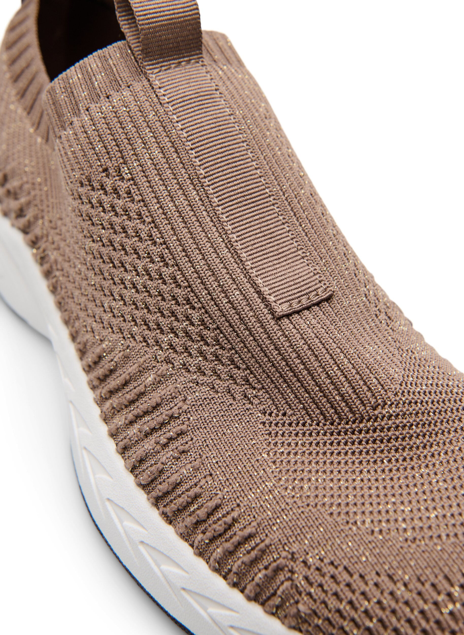 ZizziStretch-breigaren trainers met glittergaren, Bruin, Packshot image number 3
