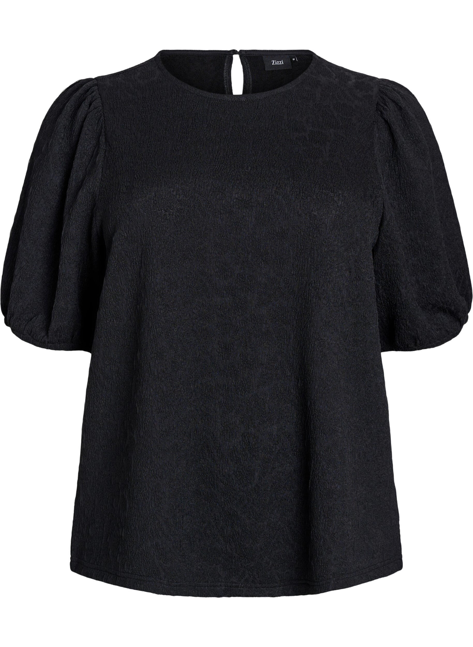 Gestructureerde blouse met korte mouwen